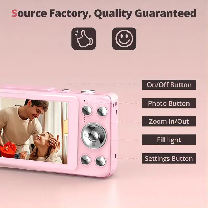 1080P Point & Shoot Camera, Auto Focus, 16X Zoom, 32GB SD – Portable Camera for Teens & Beginners