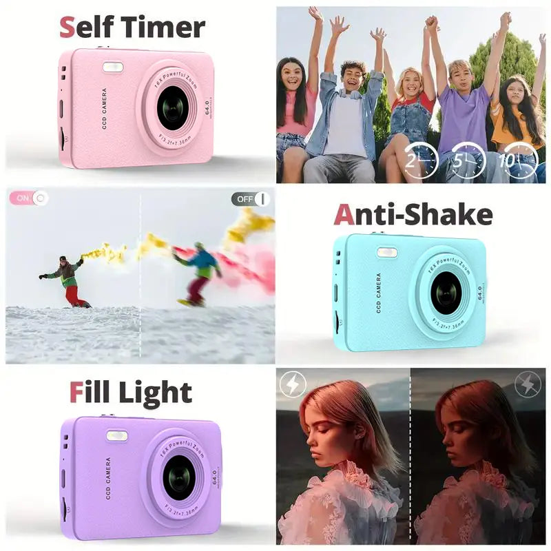 1080P Point & Shoot Camera, Auto Focus, 16X Zoom, 32GB SD – Portable Camera for Teens & Beginners