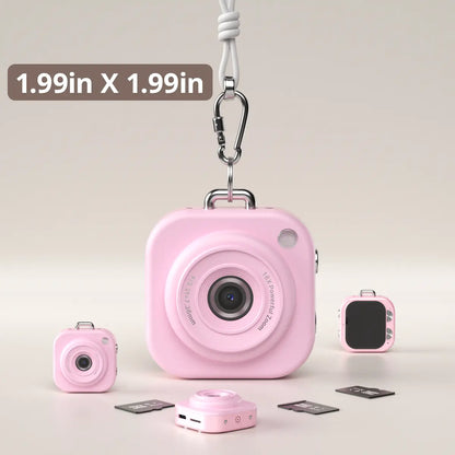 Mini 1080P Pocket Vlog Camera, Y2K Style, 32GB SD & Key Clip – Portable Camera for Teens