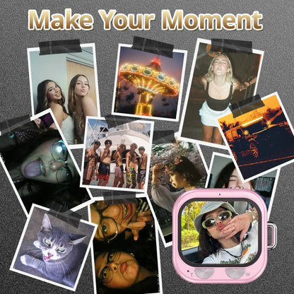 Mini 1080P Pocket Vlog Camera, Y2K Style, 32GB SD & Key Clip – Portable Camera for Teens