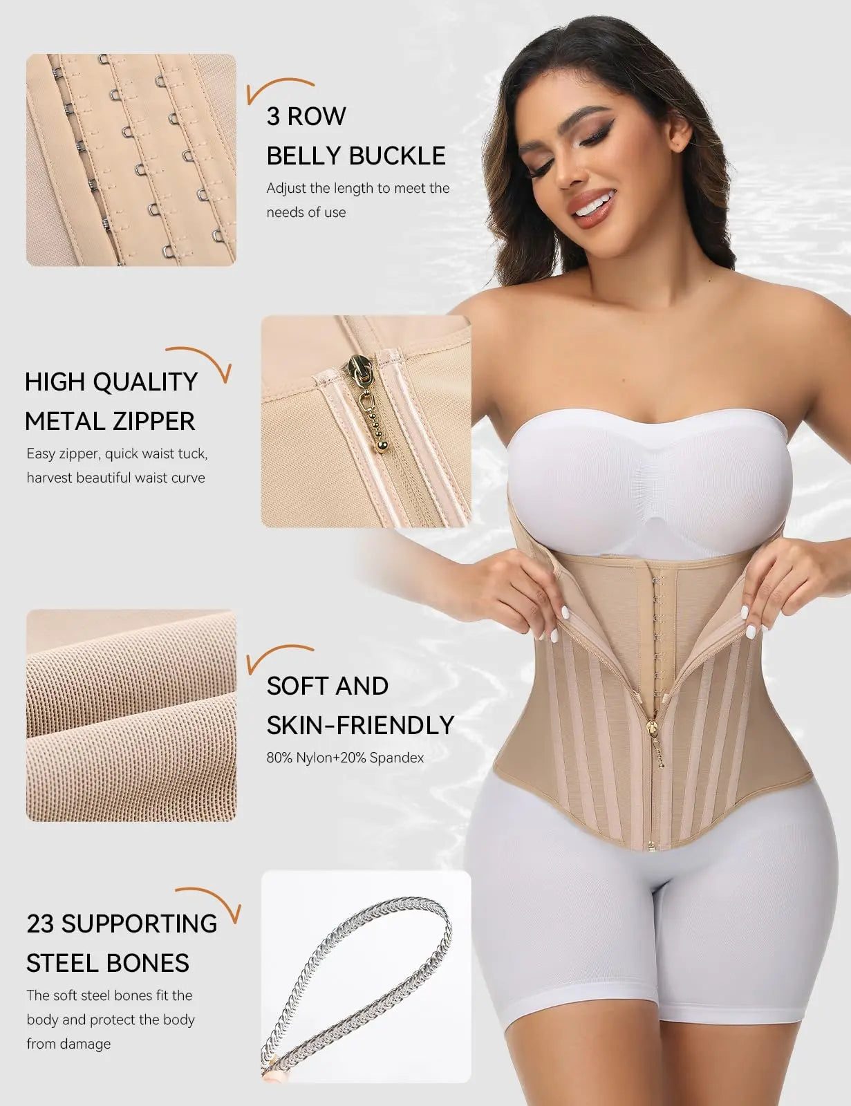 SHAPSHE Women’s Waist Shapewear Corset, Tummy Control Belly Band, Slimming Body Shaper for Workout, Gym & Sports