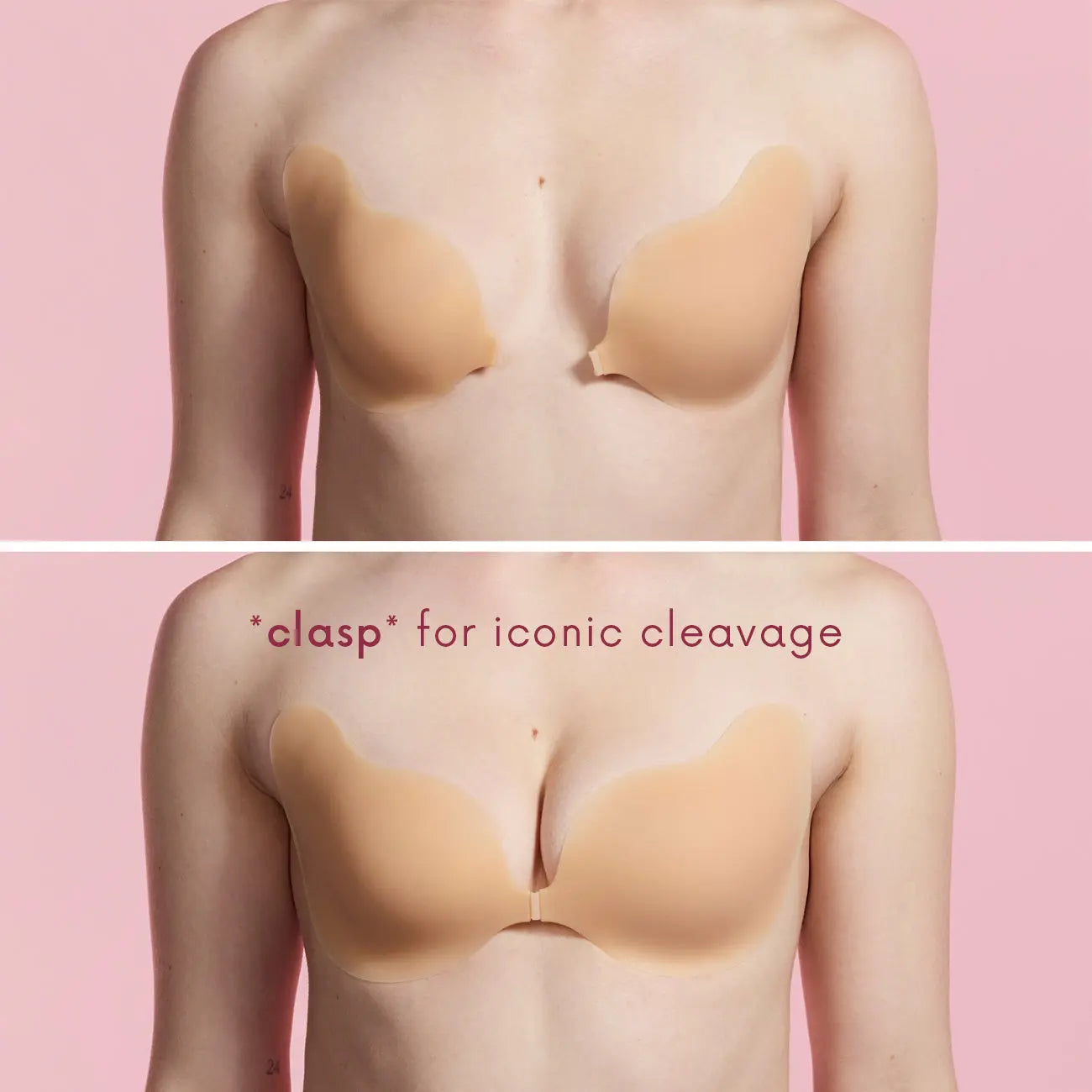 CAKES Body Silicone Cleavage Bra, Seamless Reusable Push-Up Bra with Matte Finish, Invisible Support for Strapless & Backless Dresses