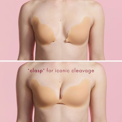 CAKES Body Silicone Cleavage Bra, Seamless Reusable Push-Up Bra with Matte Finish, Invisible Support for Strapless & Backless Dresses