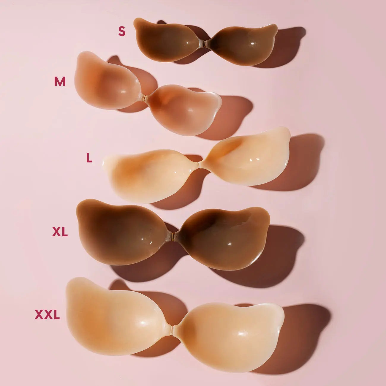 CAKES Body Silicone Cleavage Bra, Seamless Reusable Push-Up Bra with Matte Finish, Invisible Support for Strapless & Backless Dresses