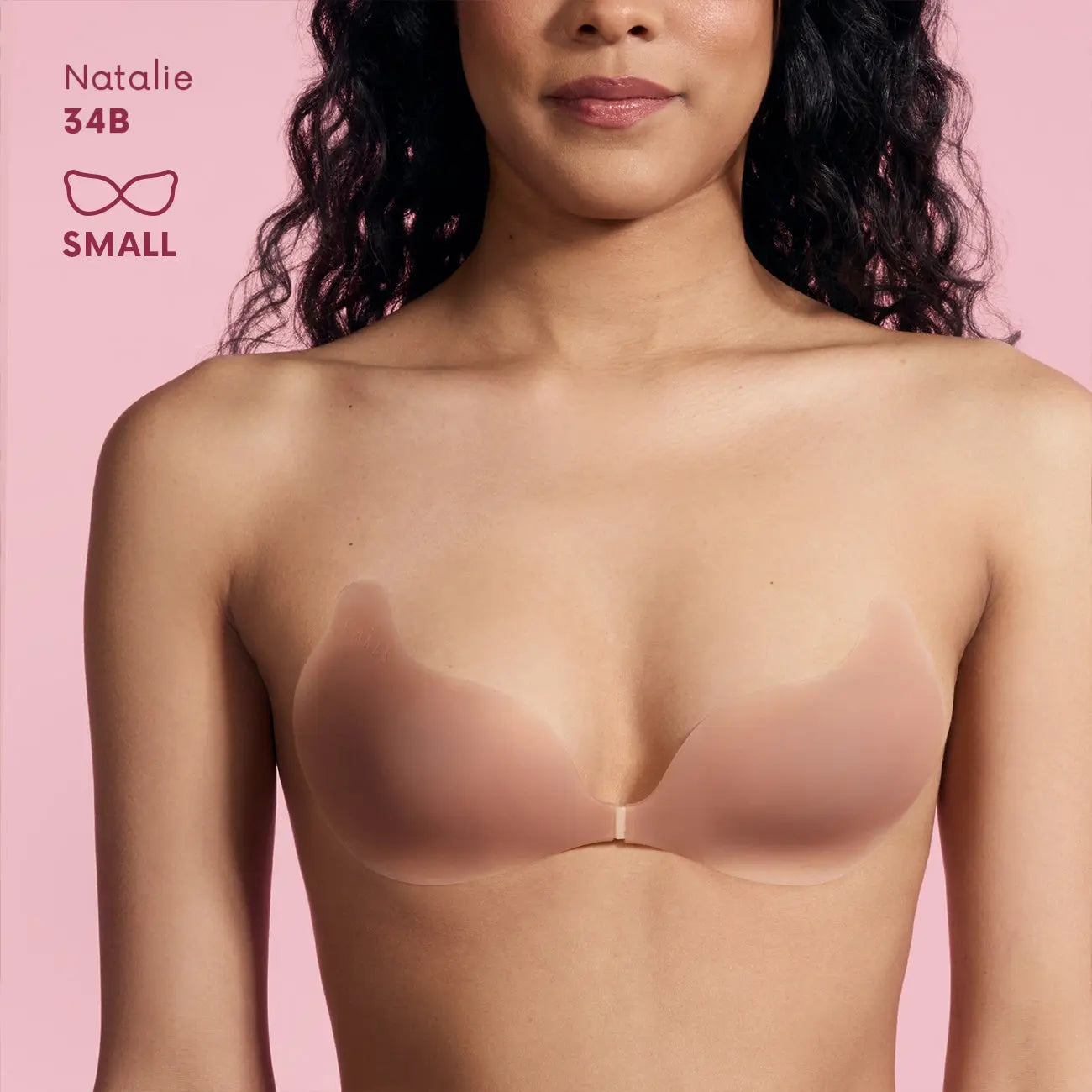 CAKES Body Silicone Cleavage Bra, Seamless Reusable Push-Up Bra with Matte Finish, Invisible Support for Strapless & Backless Dresses